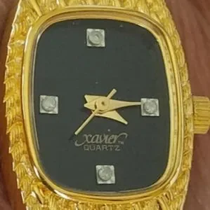 Vintage Xavier Genuine Diamond Watch, Swiss Parts, Gold Plated Braided ban Vintage Womens Xavier Quartz Watch Xzavier | Mercari main image 4